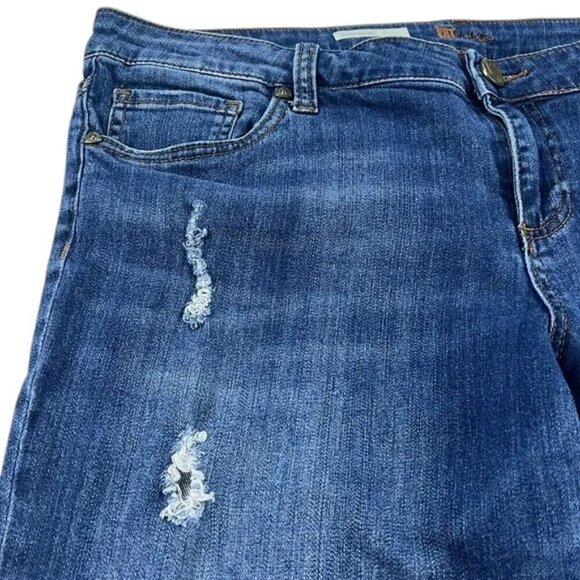 Kut from the Kloth Boyfriend Distressed Jeans Mid Rise Stretch Women’s Size 14 - Picture 4 of 11